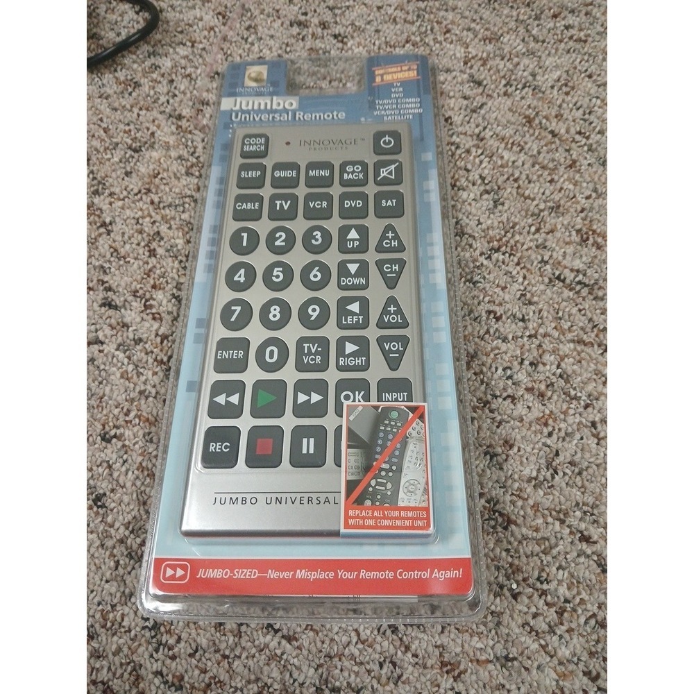 Jumbo Big Button Universal IR Remote Control TV VCR DVD Cable Satellite New